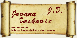Jovana Dašković vizit kartica